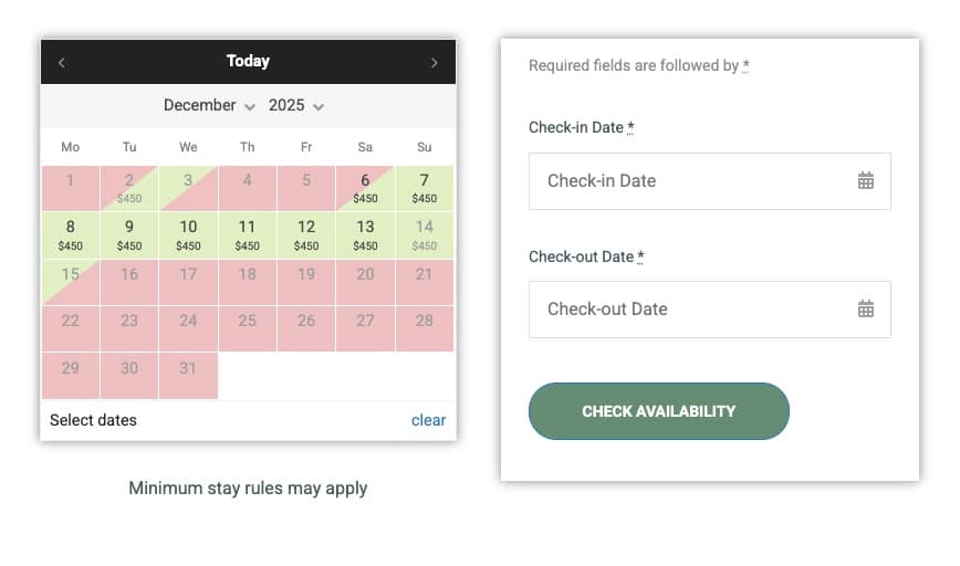 bookings on rntl.nz website